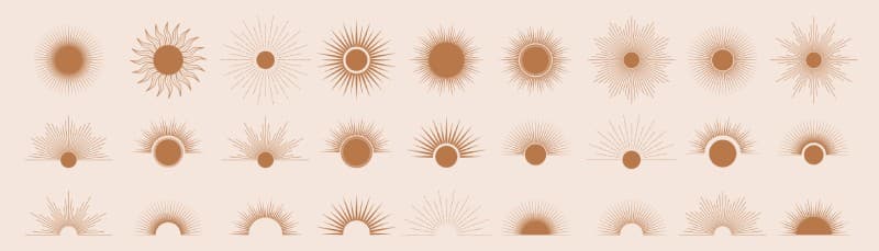 Bohemian Bursting Sun Rays Wallpaper Mural pattern detail