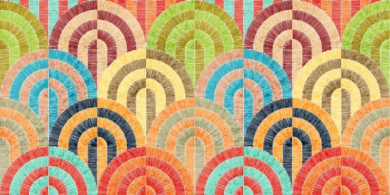Bohemian Patchwork Wallpaper Mural pattern detail