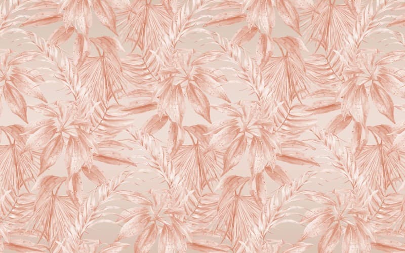 Pastel Tone Leaves Mural Art Wallpaper pattern detail