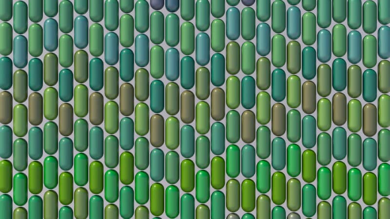3D Green Abstract Shapes Wallpaper Mural pattern detail