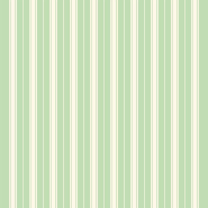 Pastel Cute Kawaii Green Stripe Wallpaper Mural pattern detail