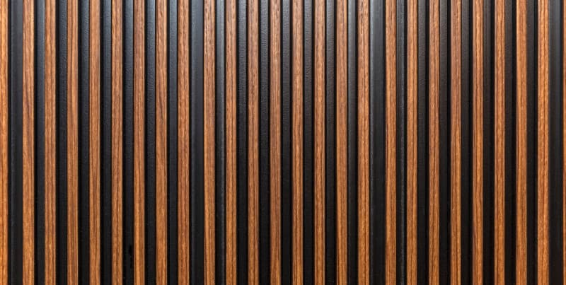 Brown Wooden Slatted Panel Wallpaper Mural pattern detail
