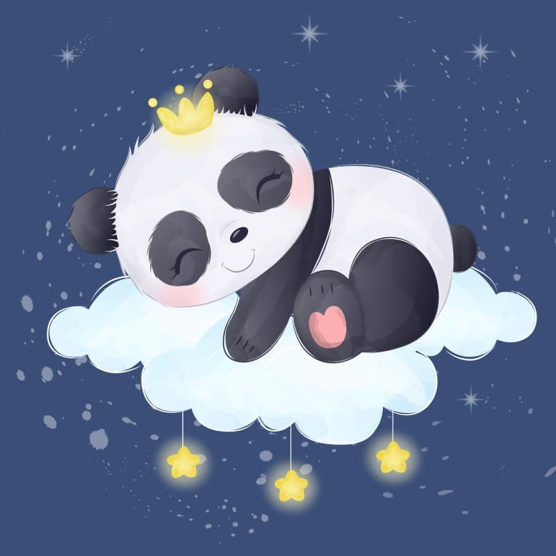 Adorable Panda Wallpaper Mural for Kids pattern detail
