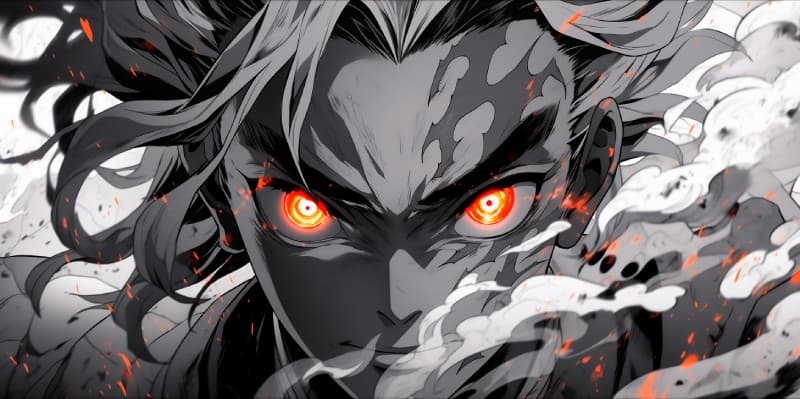 Angry Anime Character Wallpaper Mural pattern detail