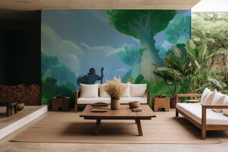 Anime Adventure Fantasy Wallpaper Mural shown in a room