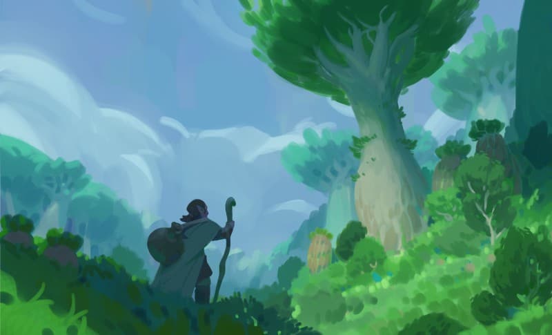 Anime Adventure Fantasy Wallpaper Mural pattern detail