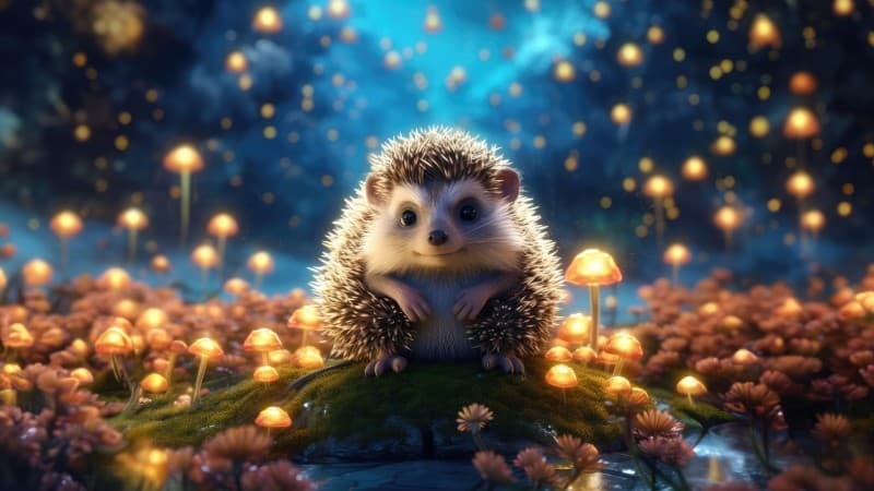 Cute Hedgehog Wallpaper Mural pattern detail