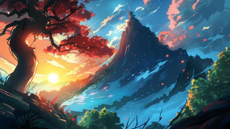 Digital Art Scenery Wallpaper Mural pattern detail
