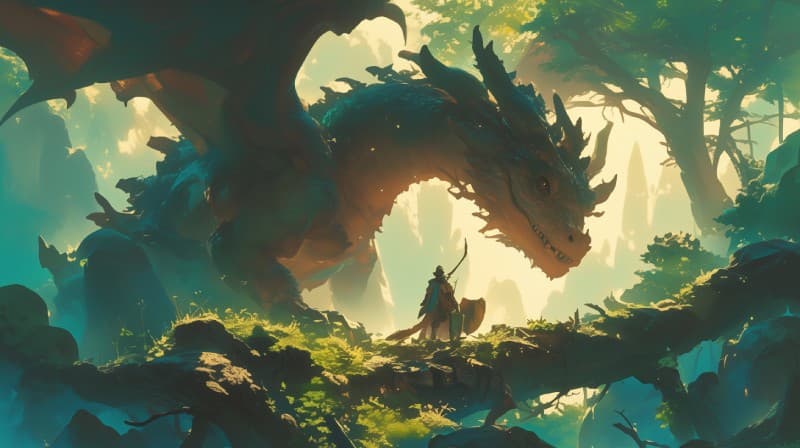 Dragon Warrior Wallpaper Mural pattern detail