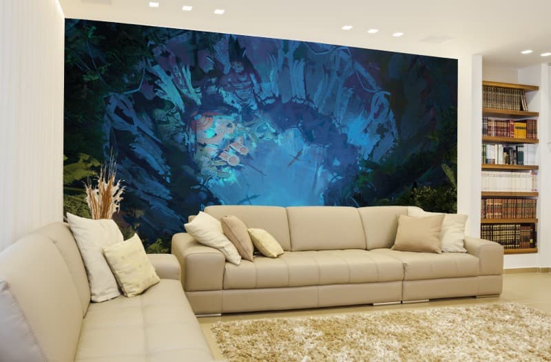Fantasy Cave Wallpaper Mural shown in a room