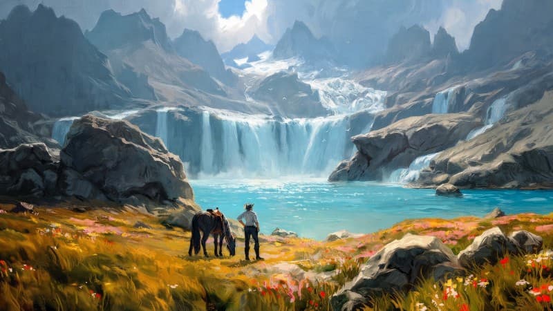 Far Land Scenery Wallpaper Mural pattern detail