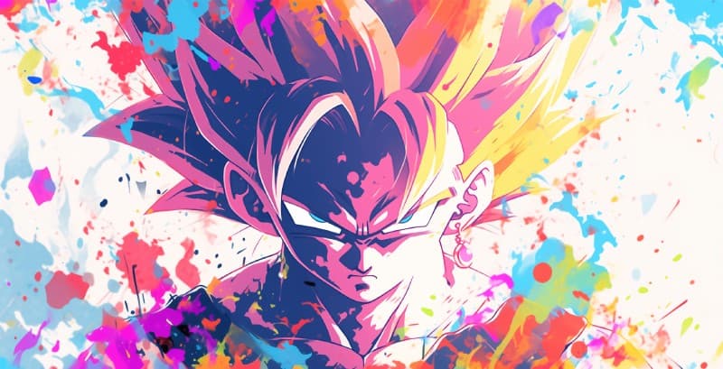 Goku Pop Art Wallpaper Mural pattern detail