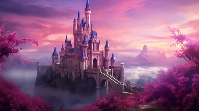 Majestic Fairy Tale Castle Wallpaper Mural pattern detail