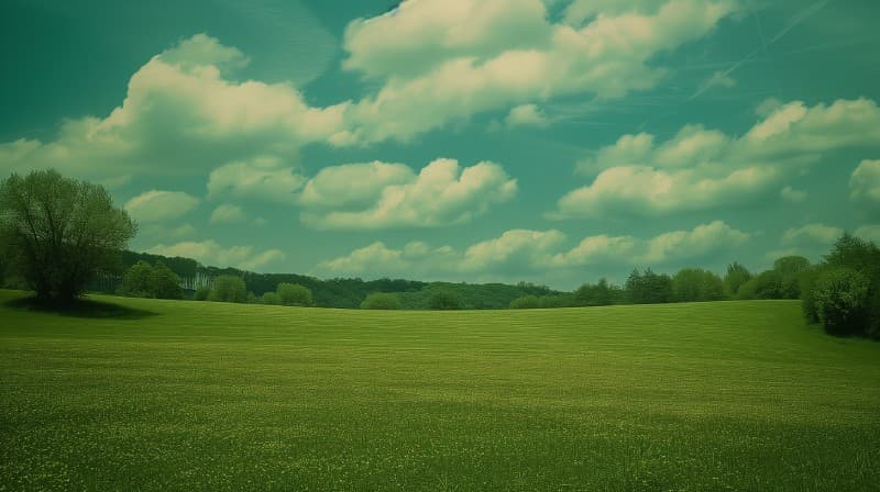Realistic Effect Green Landscape Wallpaper Mural pattern detail