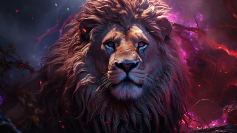 Realistic Mighty Lion Wallpaper Mural pattern detail