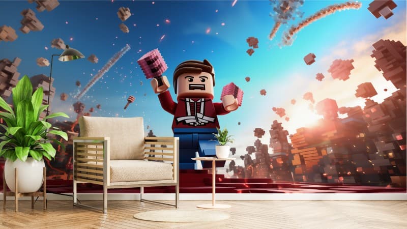 Roblox Art Wallpaper Mural shown in a room