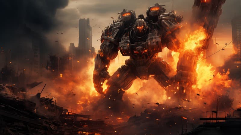 Robot Rampage Wallpaper Mural pattern detail