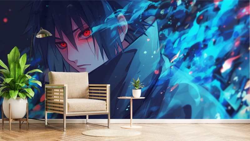 Sasuke Wallpaper Mural shown in a room