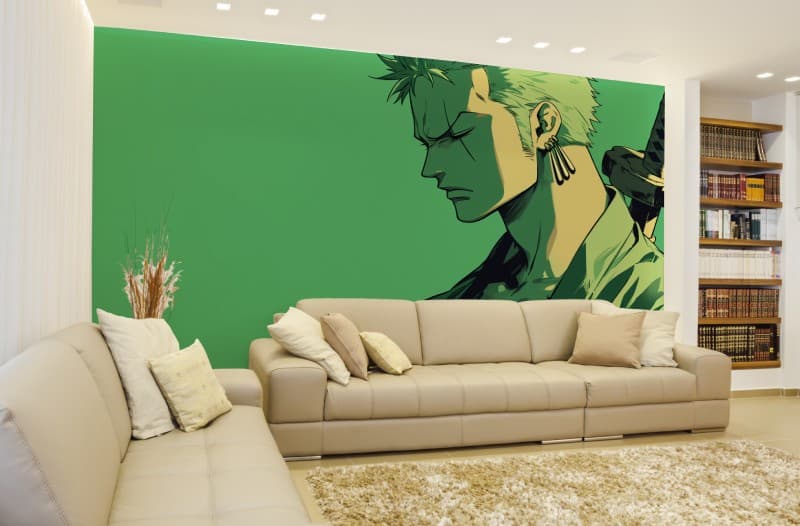 Zoro Wallpaper Mural shown in a room