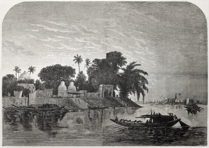 Hoogly River Near Calcutta 1857 Wallpaper Mural pattern detail