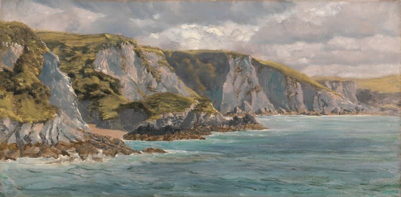 Beautiful Sea Landscape Painting Wallpaper Mural pattern detail