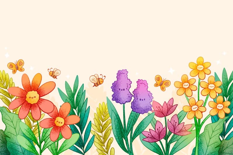 The Blooming Vista Mural Wallpaper pattern detail