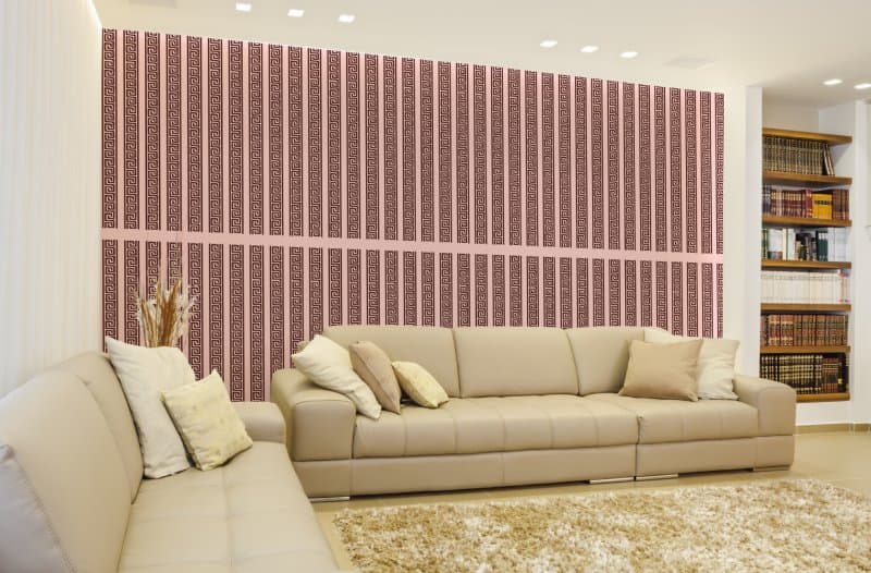 Greek key Versace Wallpaper Mural shown in a room