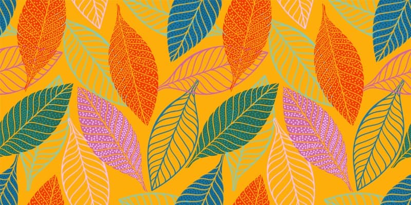 Bright Colorful Abstract Leaves Wallpaper Mural pattern detail