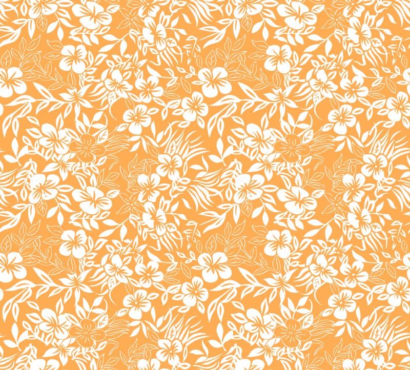 Tuscan Orange Floral Rhapsody Wallpaper Mural pattern detail