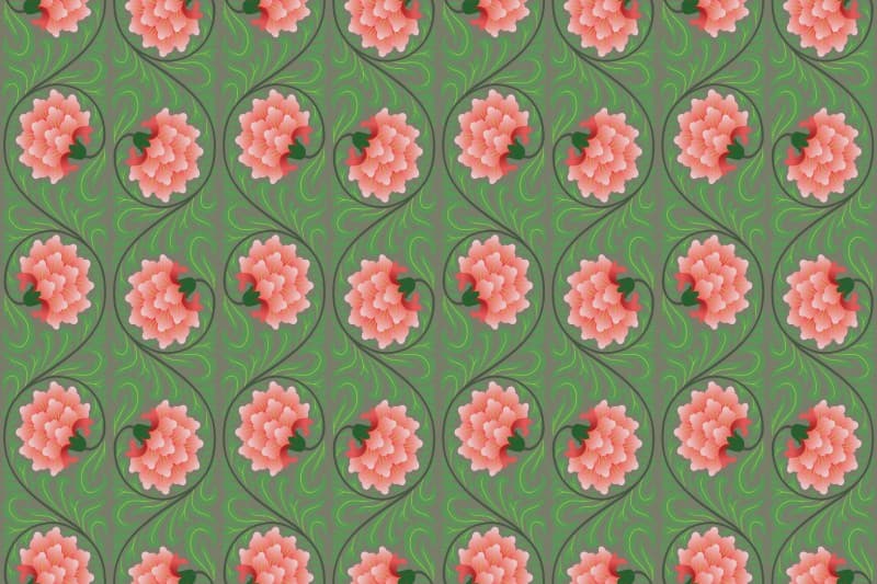 Beautiful Soft Blush Ornament Wallpaper Mural pattern detail