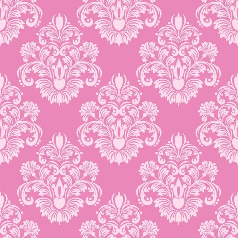 Pink Baroque Bloom Damask Wallpaper Mural pattern detail