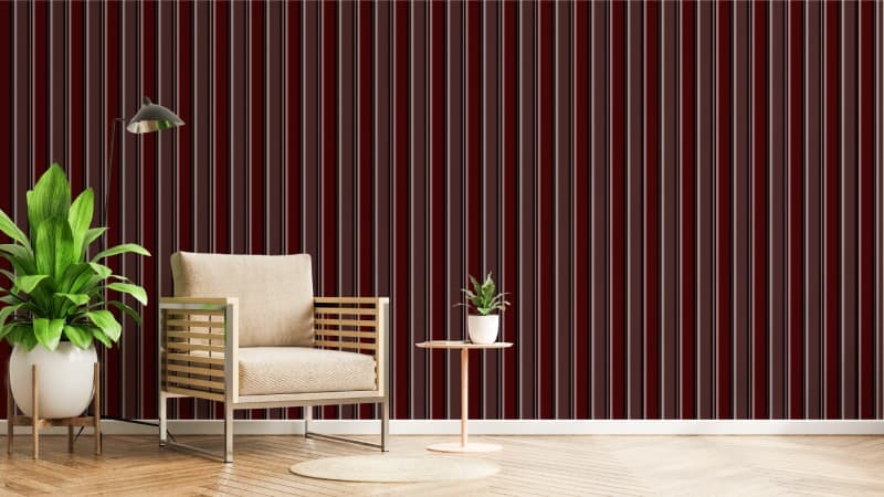 Elegant Maroon Brown Wallpaper Mural shown in a room