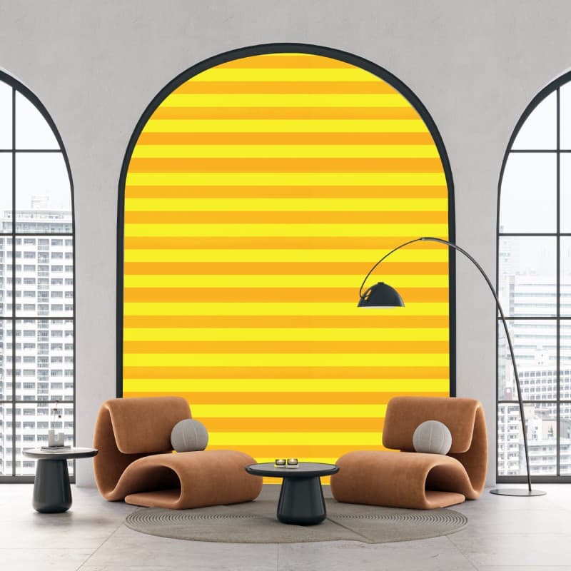 Urban Yellow Stripe Wallpaper Mural shown in a room