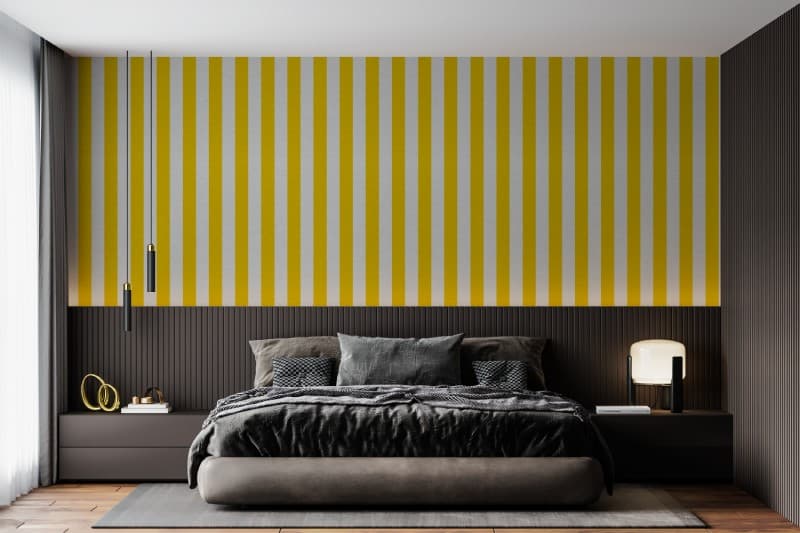 Yellow Sunbeam Stripe Whispers Wallpaper Mural shown in a room