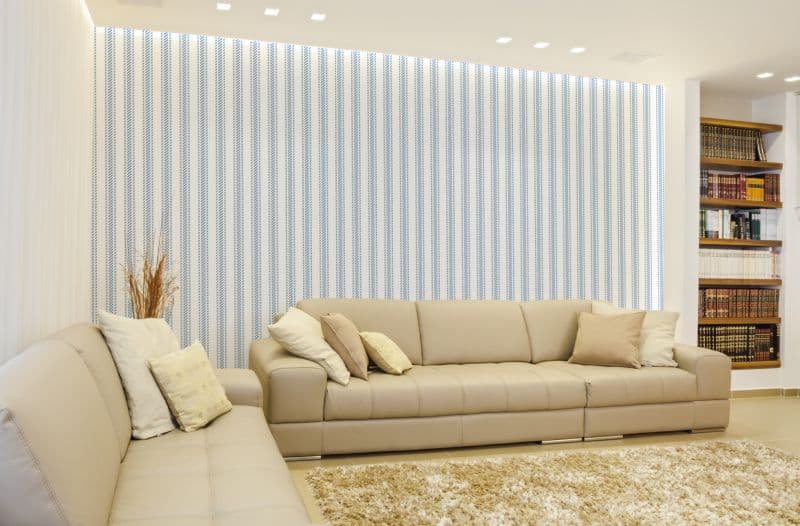 Classic Ticking Stripes Wallpaper Mural shown in a room