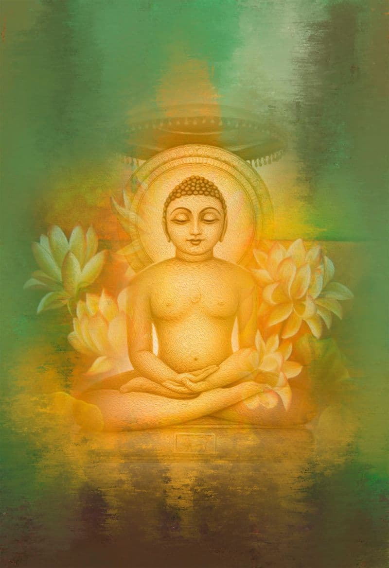 Mahavir, Light of Liberation Wallpaper Mural pattern detail