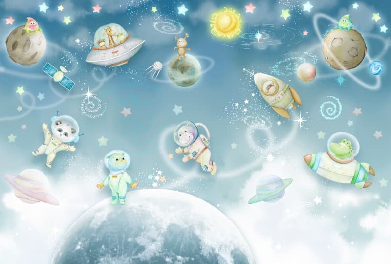 Kids Room Cosmic Space Wallpaper Mural pattern detail