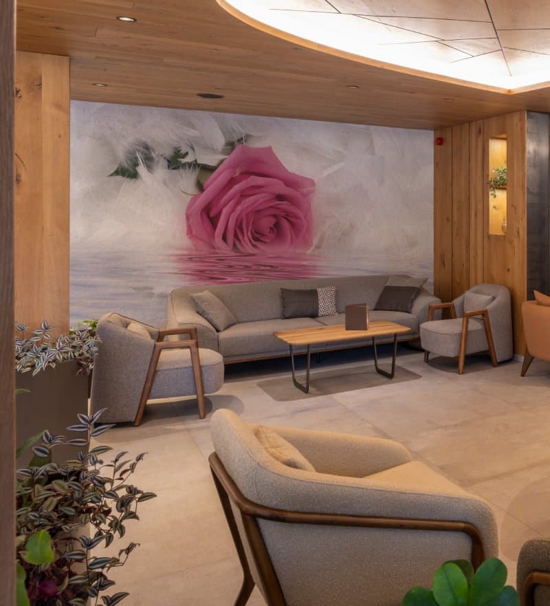 Serenade of a Rose Wallpaper Mural shown in a room