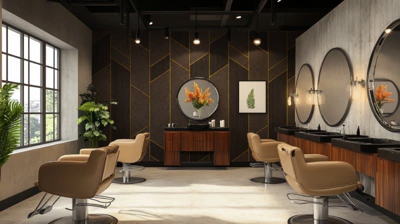 Urban Geometric Luxe Wallpaper Mural shown in a room