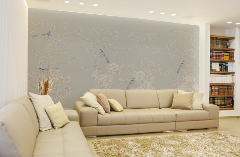 Vinatge Sepia Motifs Vibes Wallpaper Mural shown in a room