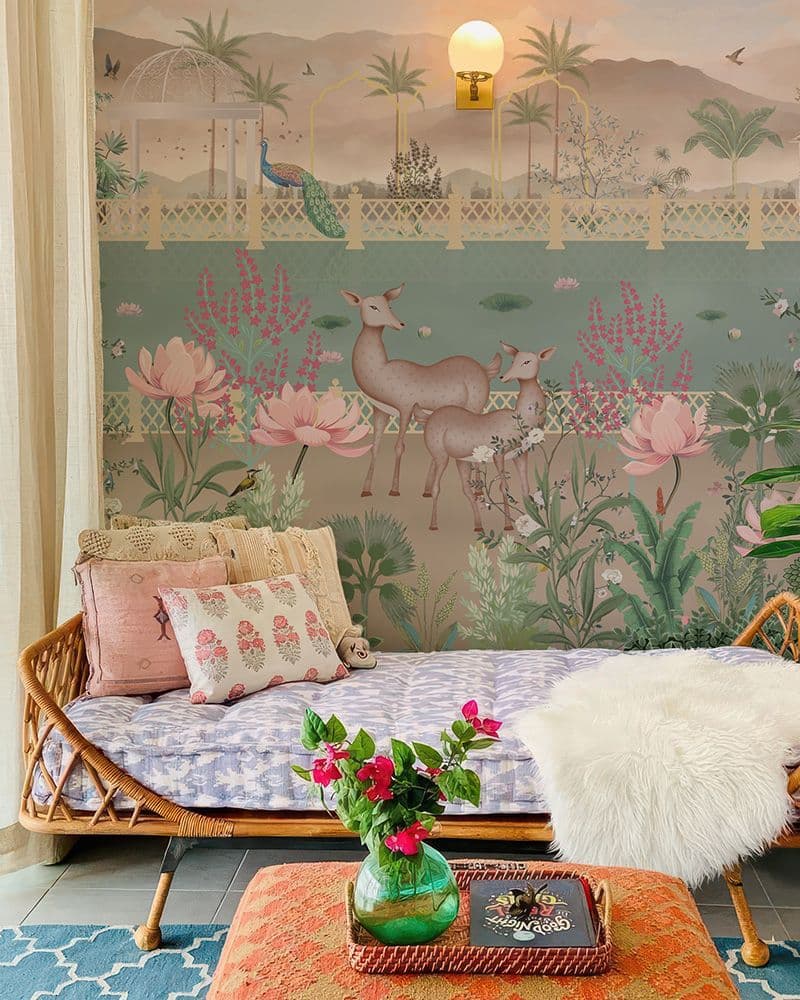 Van-angan, Serene Nature-Rich Wallpaper Mural, Customized shown in a room