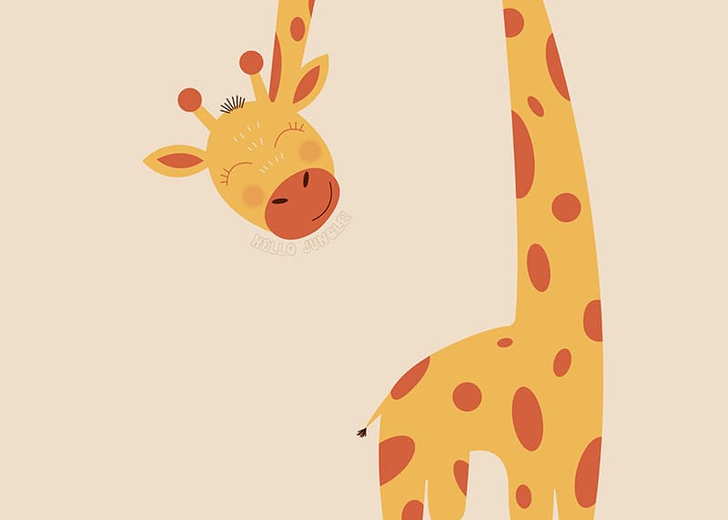 Peekaboo, Jungle Joy Giraffe Mural, Customized pattern detail