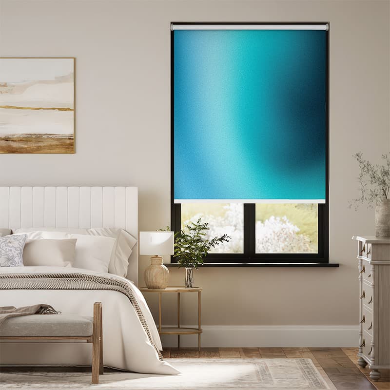 Turquoise & Blue Gradient Roller Blind pattern detail