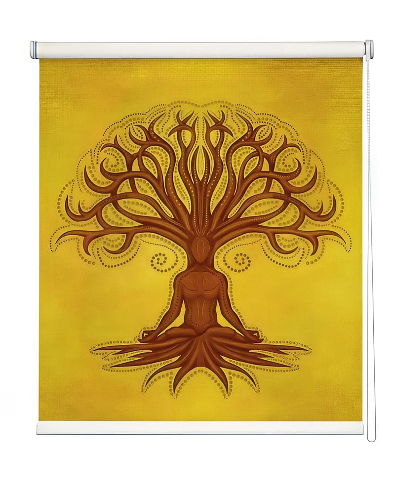 Meditative Tree Roller Blinds shown in a room