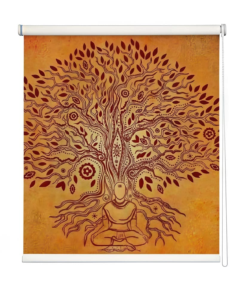 Bodhi Tree Art Roller Blinds shown in a room