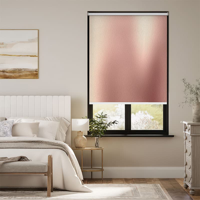 Shimmering Rose Gold Roller Blinds pattern detail