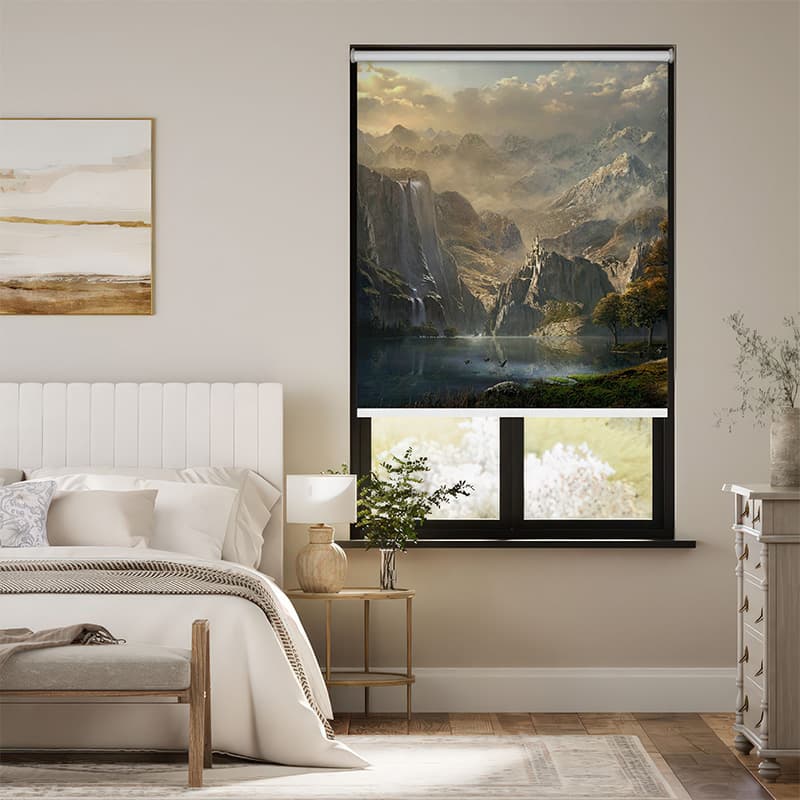 Serene Landscape Art Roller Blinds pattern detail