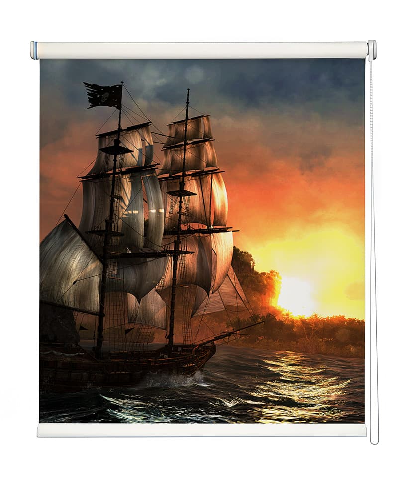 The Voyage Ship Painting Roller Blinds shown in a room