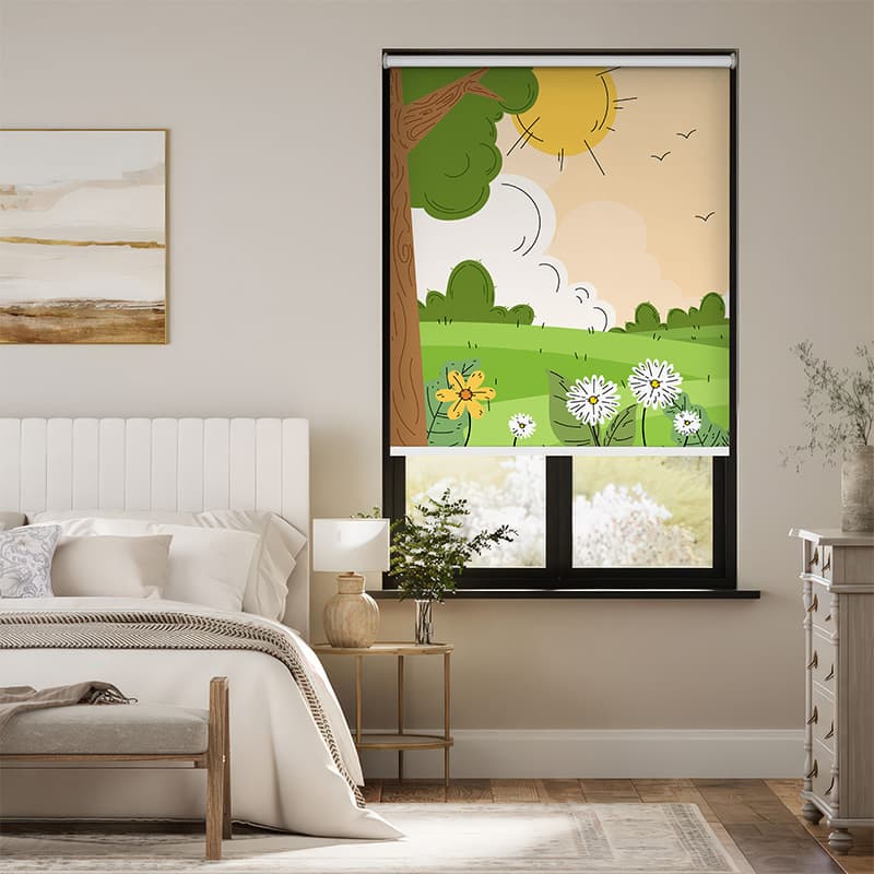 Cartoonist Landscape Roller Blinds pattern detail