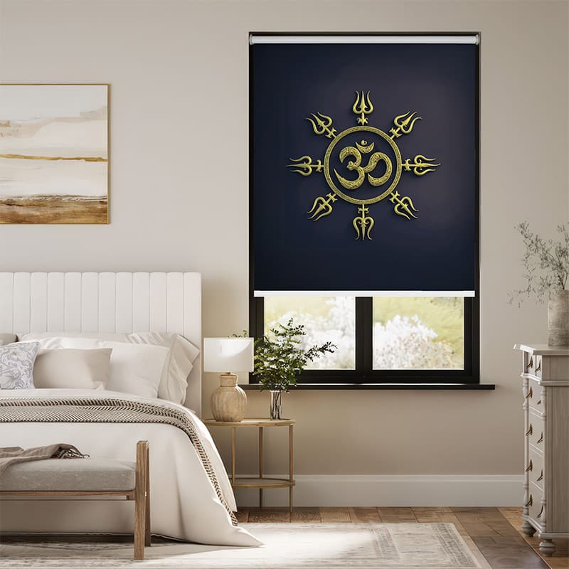 Om Bramh Pooja Room Roller Blinds pattern detail